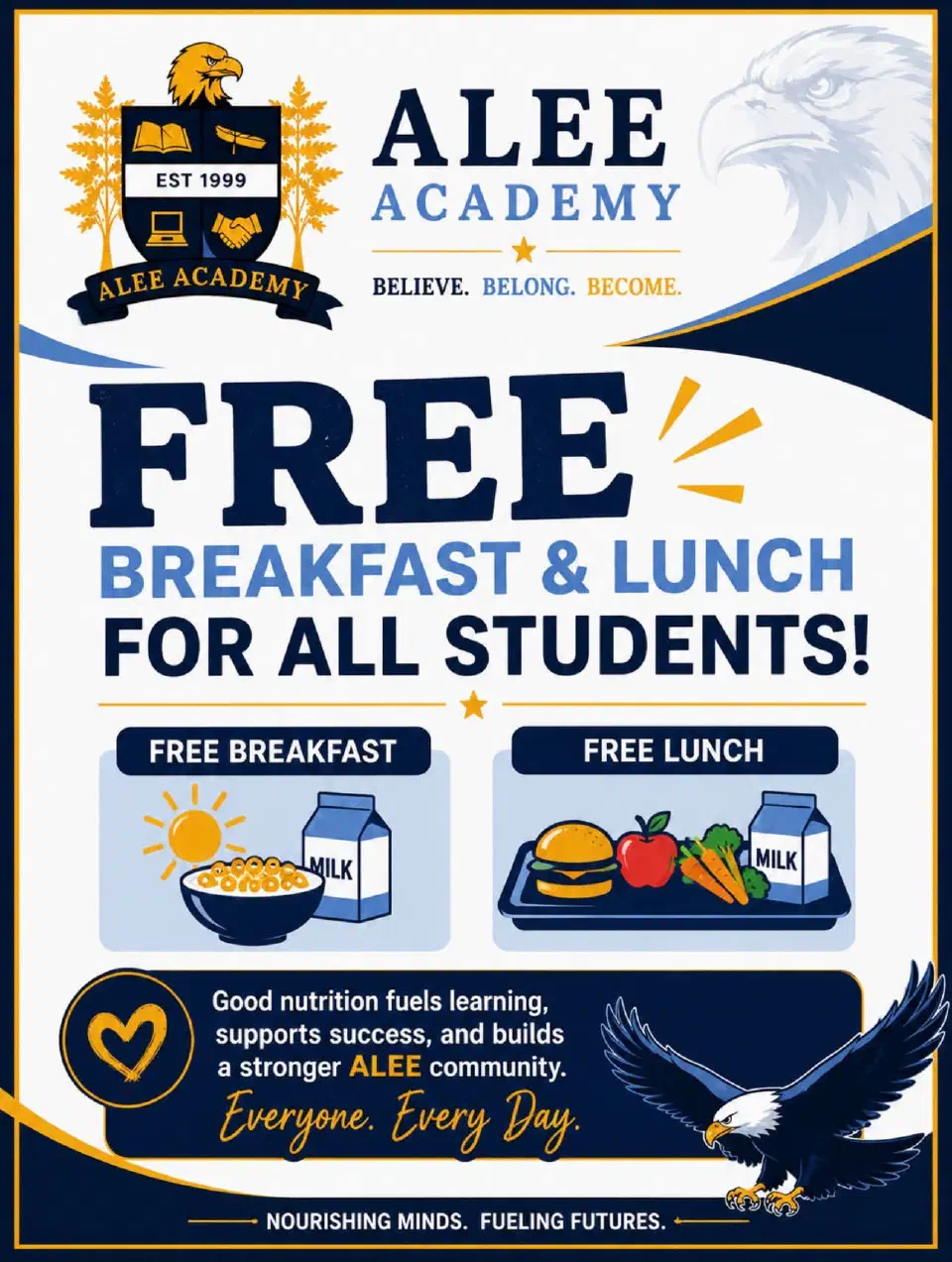 flyer announcing free meals